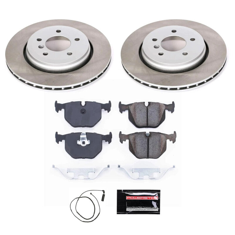 Power Stop 01-05 BMW 330xi Rear Semi-Coated Rotor Kit-Brake Kits - Performance Blank-Grocery Getter Performance