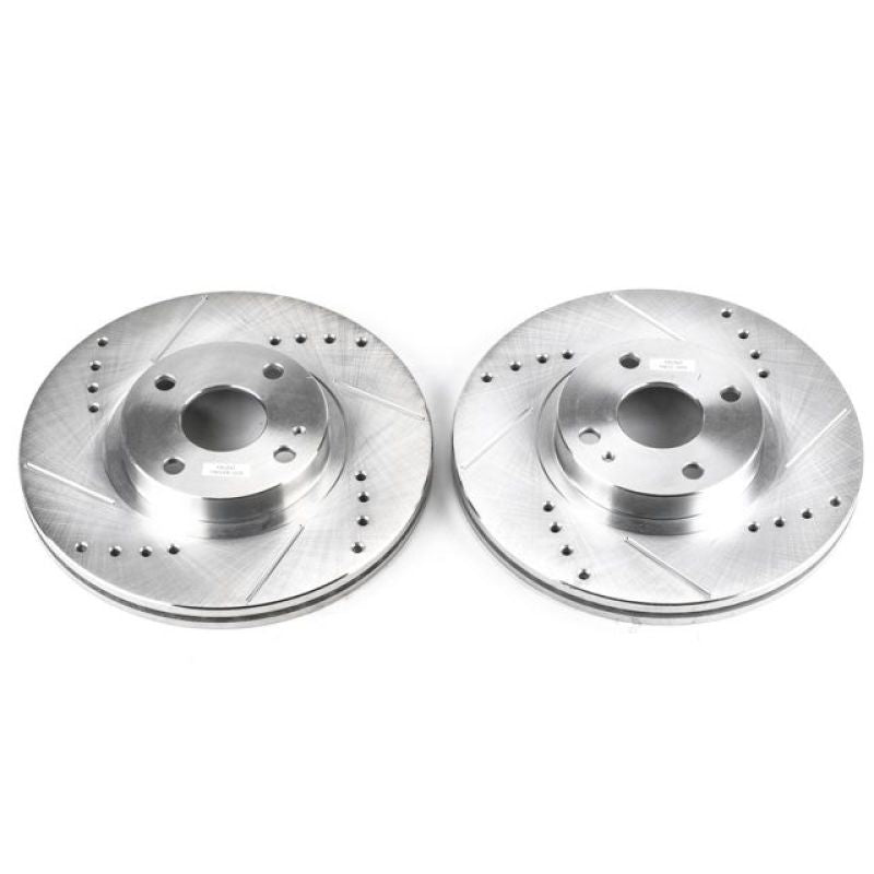 Power Stop 01-05 Mazda Miata Front Evolution Drilled & Slotted Rotors - Pair-Brake Rotors - Slot & Drilled-Grocery Getter Performance