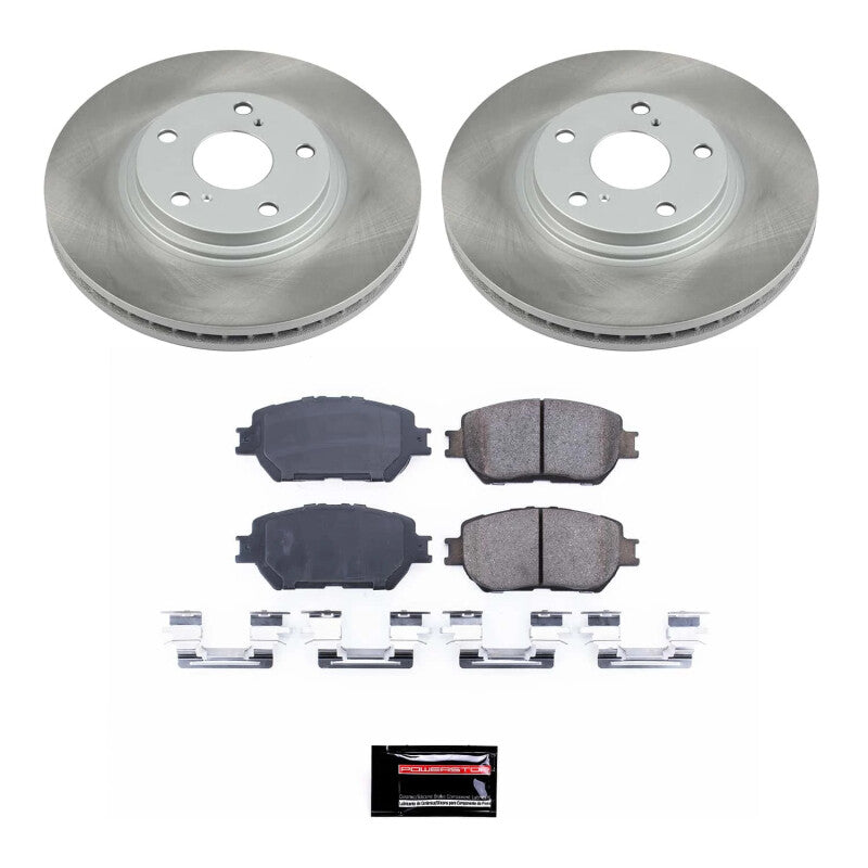 Power Stop 02-04 Toyota Camry Front Semi-Coated Rotor Kit-Brake Kits - Performance Blank-Grocery Getter Performance