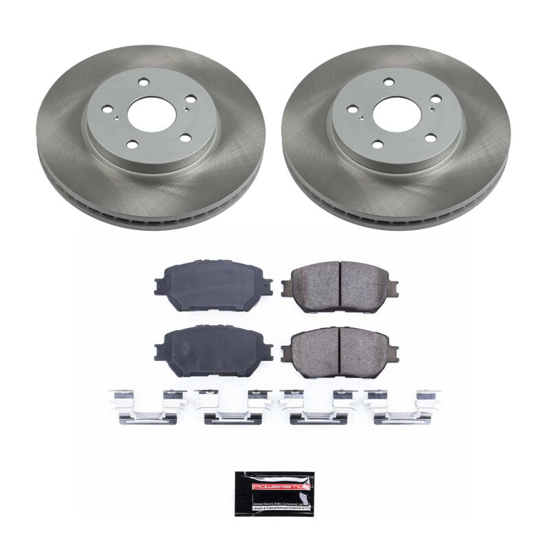 Power Stop 02-04 Toyota Camry Front Semi-Coated Rotor Kit-Brake Kits - Performance Blank-Grocery Getter Performance