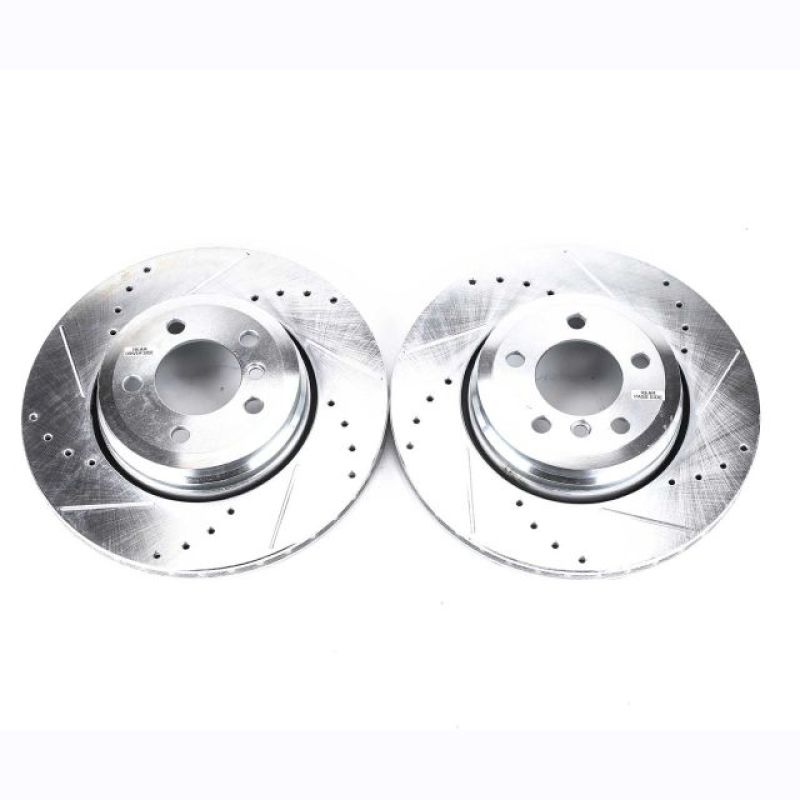 Power Stop 02-05 BMW 745i Rear Evolution Drilled & Slotted Rotors - Pair-Brake Rotors - Slot & Drilled-Grocery Getter Performance