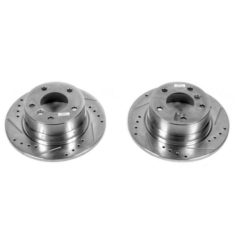 Power Stop 03-05 BMW Z4 Rear Evolution Drilled & Slotted Rotors - Pair-Brake Rotors - Slot & Drilled-Grocery Getter Performance
