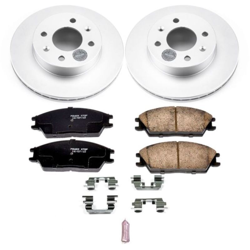 Power Stop 03-05 Hyundai Accent Front Z17 Evolution Geomet Coated Brake Kit-Brake Kits - Performance Blank-Grocery Getter Performance