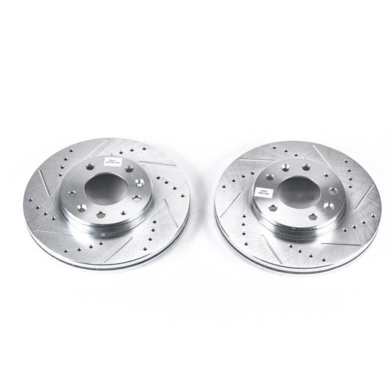 Power Stop 03-05 Mazda 6 Front Evolution Drilled & Slotted Rotors - Pair-Brake Rotors - Slot & Drilled-Grocery Getter Performance