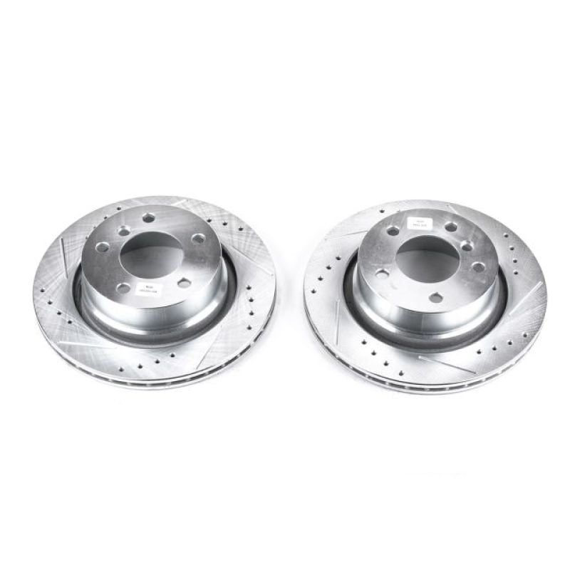 Power Stop 03-08 BMW Z4 Rear Evolution Drilled & Slotted Rotors - Pair-Brake Rotors - Slot & Drilled-Grocery Getter Performance