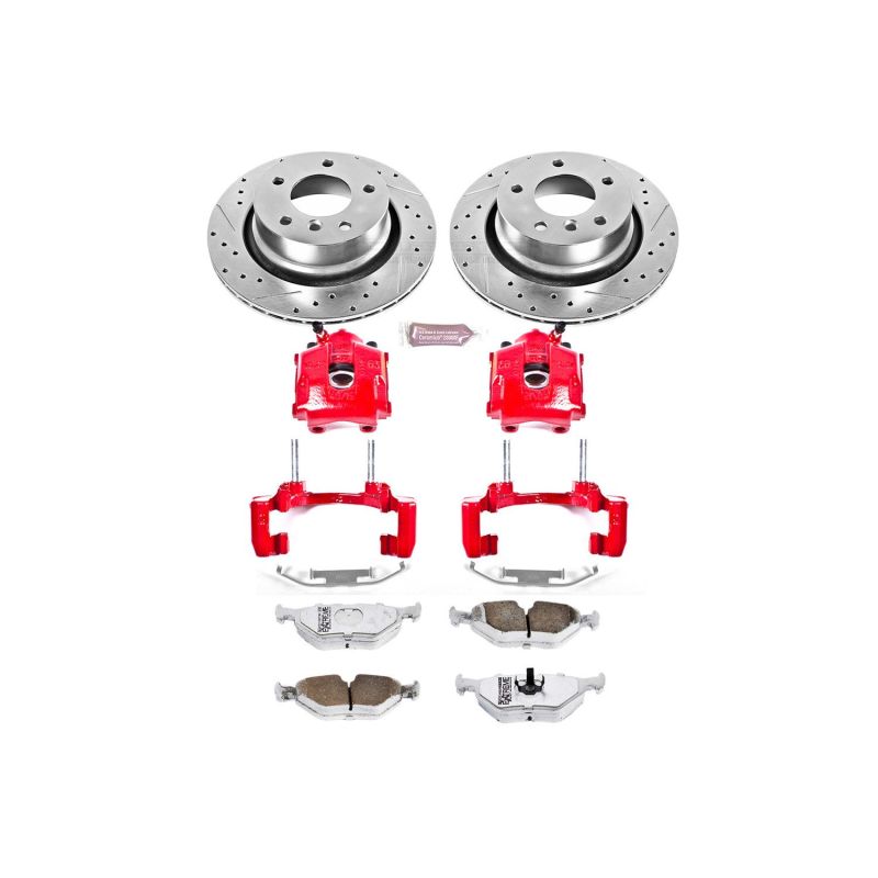 Power Stop 03-08 BMW Z4 Rear Z26 Street Warrior Brake Kit w/Calipers-Brake Kits - Performance D&S-Grocery Getter Performance