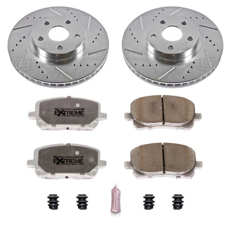Power Stop 03-08 Pontiac Vibe Front Z26 Street Warrior Brake Kit-Brake Kits - Performance D&S-Grocery Getter Performance