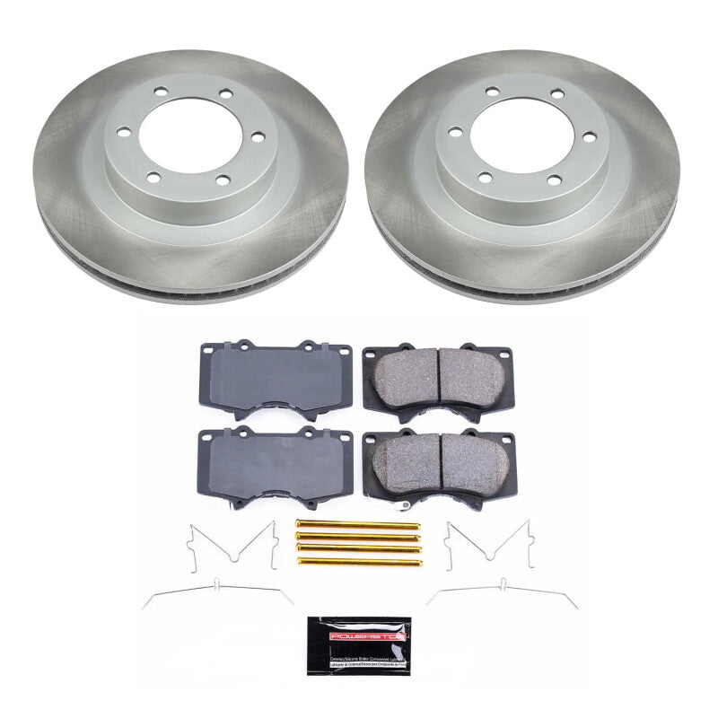Power Stop 03-09 Toyota 4Runner Front Semi-Coated Rotor Kit-Brake Kits - Performance Blank-Grocery Getter Performance