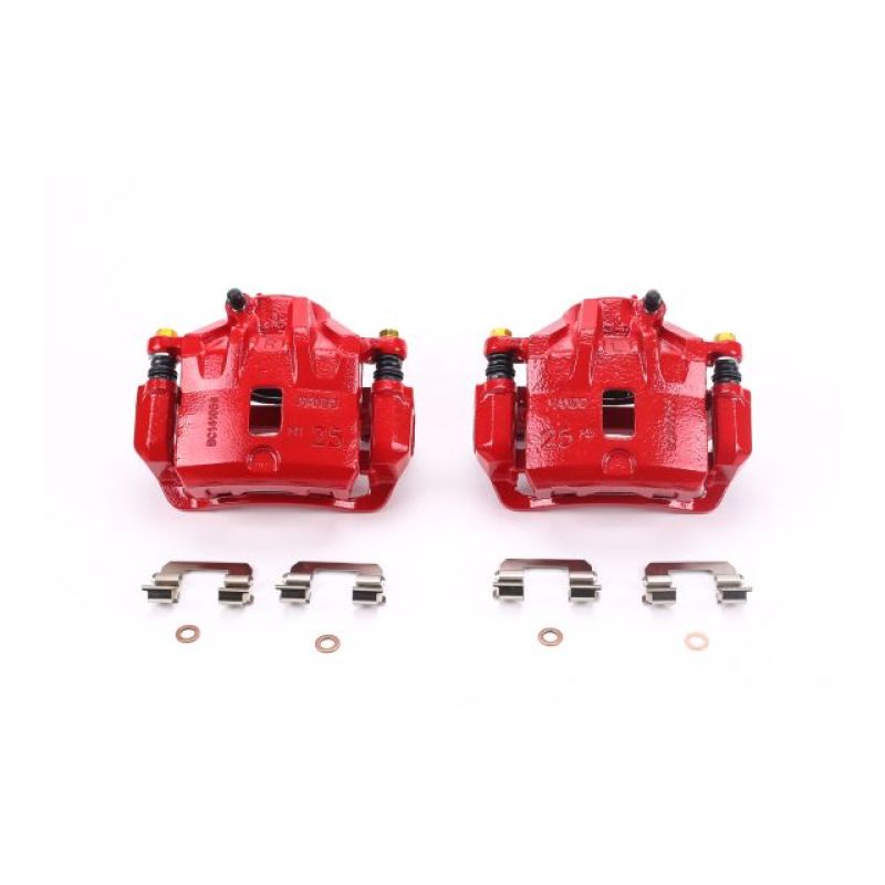 Power Stop 04-05 Hyundai Sonata Front Red Calipers w/Brackets - Pair-Brake Calipers - Perf-Grocery Getter Performance