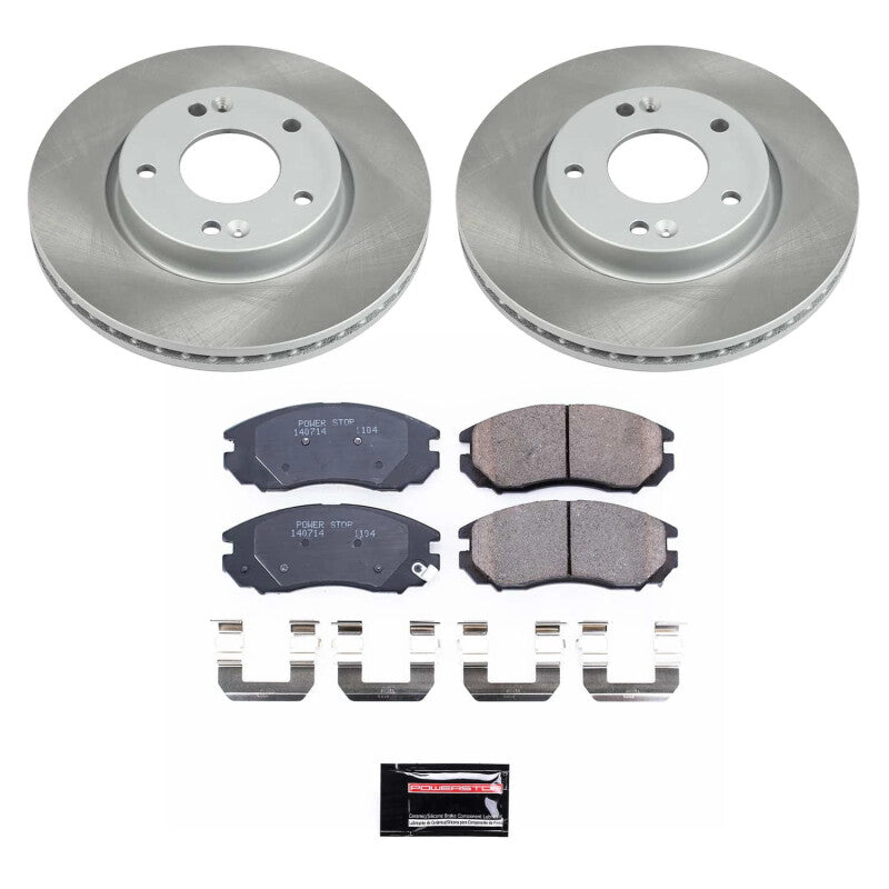 Power Stop 04-06 Hyundai Tiburon Front Semi-Coated Rotor Kit-Brake Kits - Performance Blank-Grocery Getter Performance