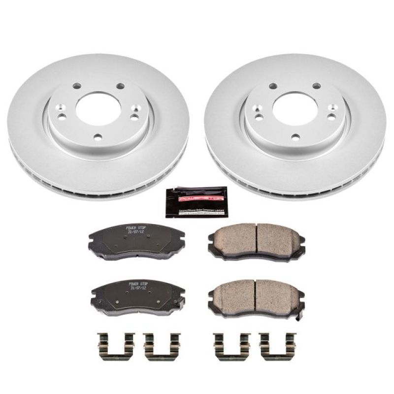 Power Stop 04-06 Hyundai Tiburon Front Z17 Evolution Geomet Coated Brake Kit-Brake Kits - Performance Blank-Grocery Getter Performance