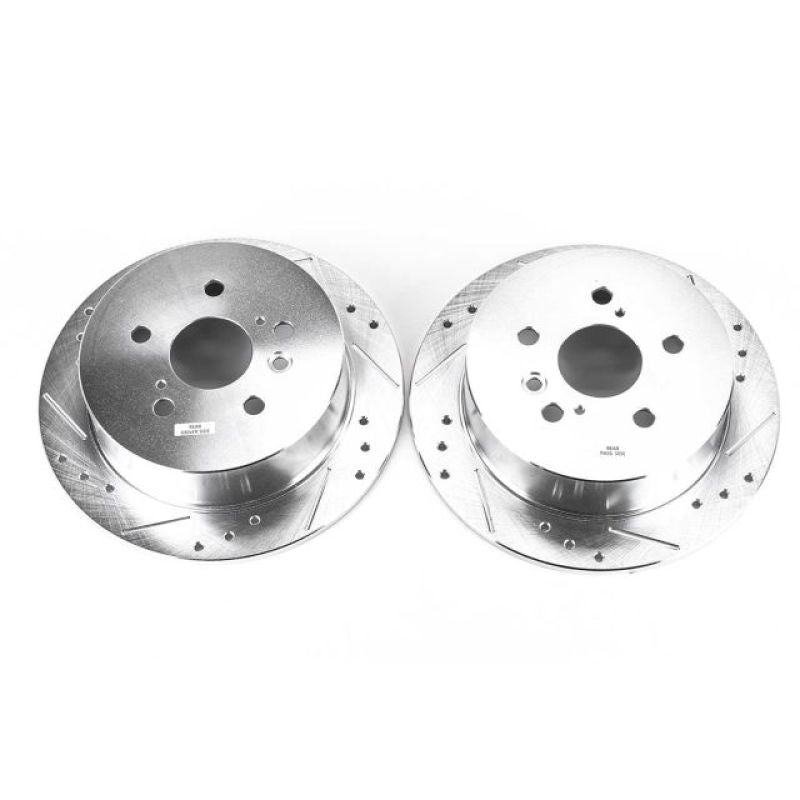 Power Stop 04-06 Lexus RX330 Rear Evolution Drilled & Slotted Rotors - Pair-Brake Rotors - Slot & Drilled-Grocery Getter Performance