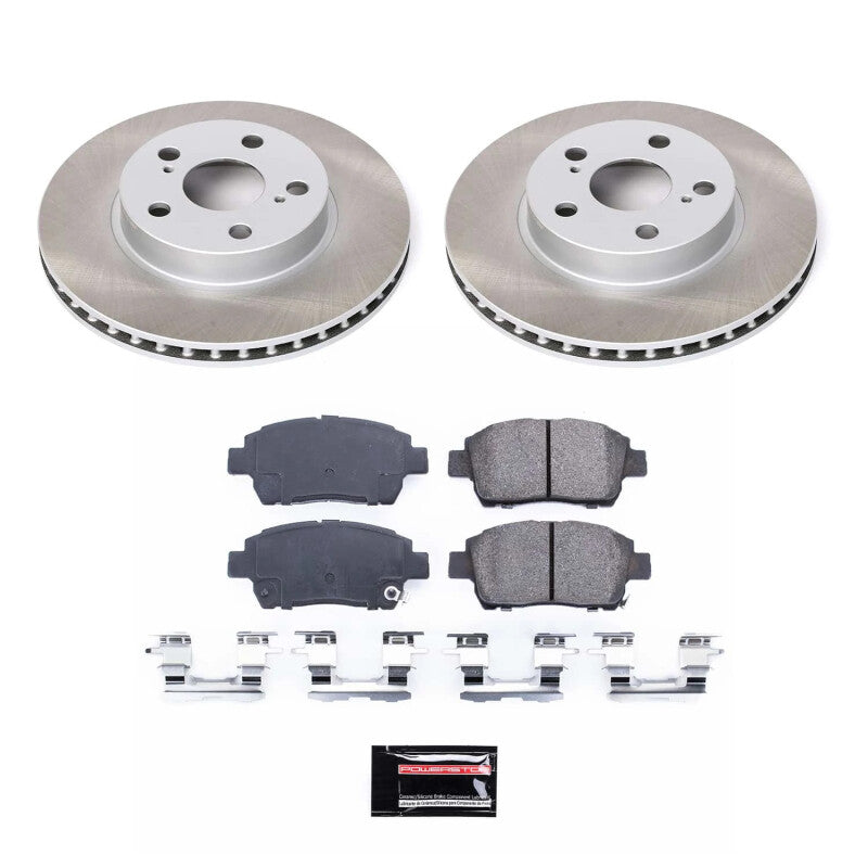 Power Stop 04-09 Toyota Prius Front Semi-Coated Rotor Kit-Brake Kits - Performance Blank-Grocery Getter Performance