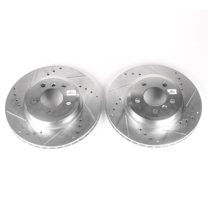 Power Stop 04-10 BMW X3 Front Evolution Drilled & Slotted Rotors - Pair-Brake Rotors - Slot & Drilled-Grocery Getter Performance