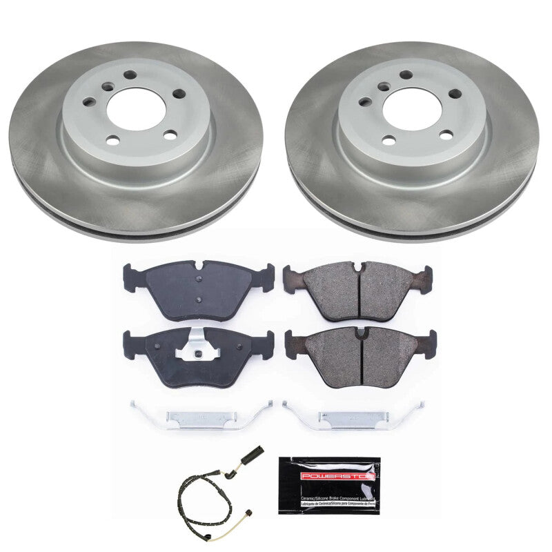 Power Stop 04-10 BMW X3 Front Semi-Coated Rotor Kit-Brake Kits - Performance Blank-Grocery Getter Performance