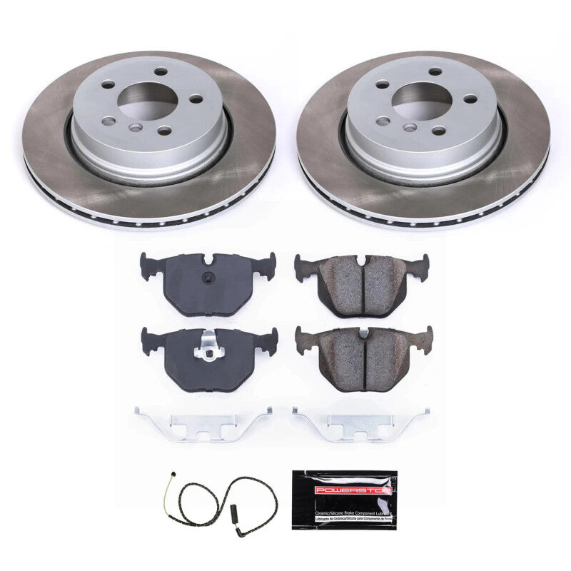 Power Stop 04-10 BMW X3 Rear Semi-Coated Rotor Kit-Brake Kits - Performance Blank-Grocery Getter Performance