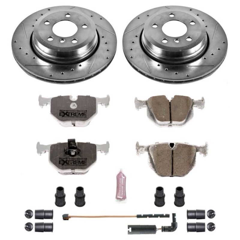 Power Stop 04-10 BMW X3 Rear Z26 Street Warrior Brake Kit-Brake Kits - Performance D&S-Grocery Getter Performance