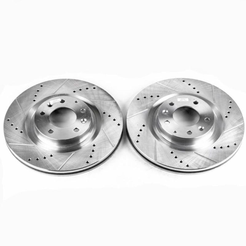 Power Stop 04-11 Mazda RX-8 Front Evolution Drilled & Slotted Rotors - Pair-Brake Rotors - Slot & Drilled-Grocery Getter Performance