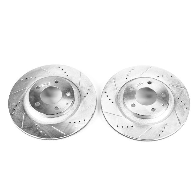 Power Stop 04-11 Mazda RX-8 Rear Evolution Drilled & Slotted Rotors - Pair-Brake Rotors - Slot & Drilled-Grocery Getter Performance