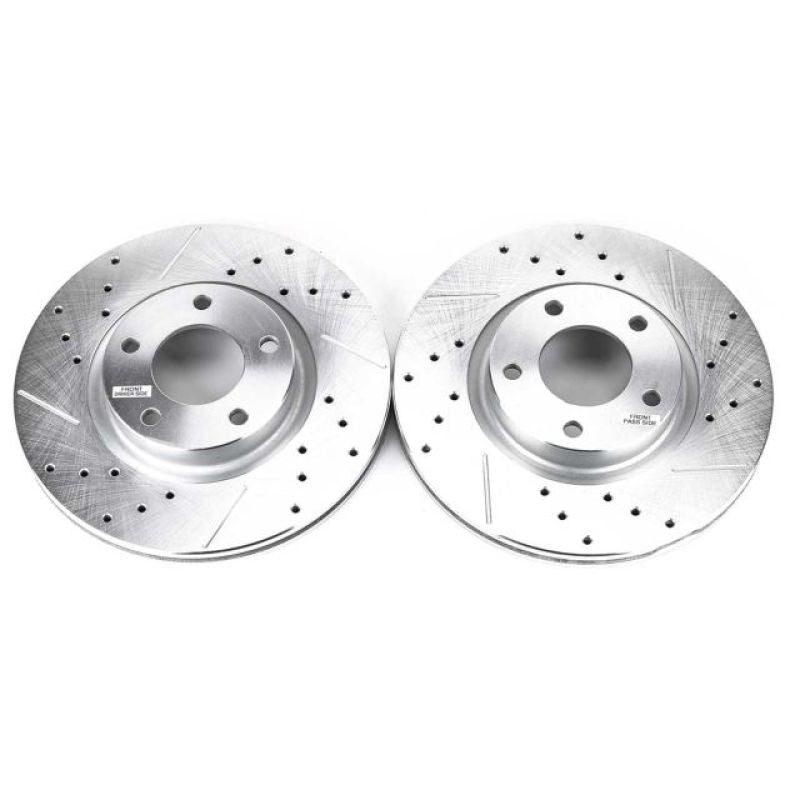Power Stop 04-13 Mazda 3 Front Evolution Drilled & Slotted Rotors - Pair-Brake Rotors - Slot & Drilled-Grocery Getter Performance
