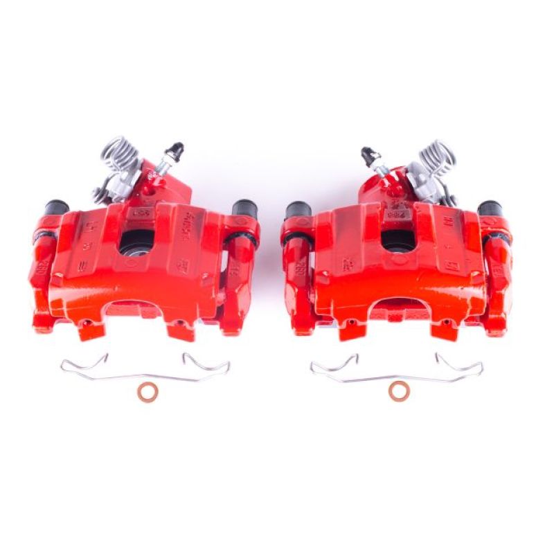 Power Stop 04-13 Mazda 3 Rear Red Calipers w/Brackets - Pair-Brake Calipers - Perf-Grocery Getter Performance