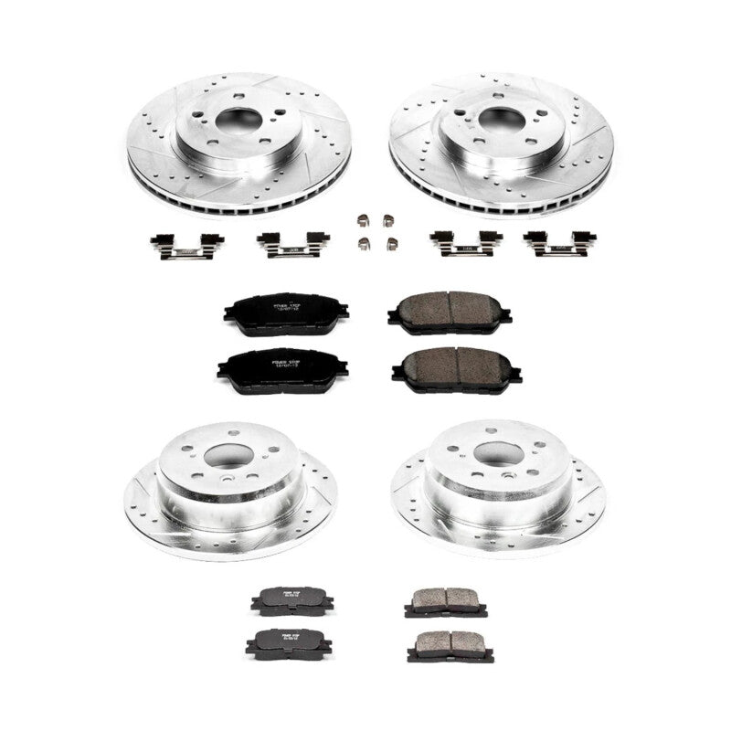 Power Stop 05-06 Toyota Camry Front and Rear Z23 Evolution Brake Kit-Brake Kits - Performance D&S-Grocery Getter Performance
