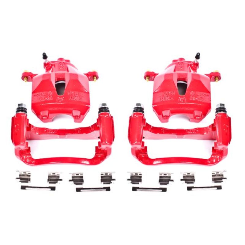 Power Stop 05-07 Toyota Avalon Front Red Calipers w/Brackets - Pair-Brake Calipers - Perf-Grocery Getter Performance