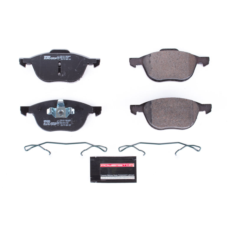 Power Stop 05-11 Volvo V50 Euro-Stop ECE-R90 Front Brake Pads-Brake Pads - OE-Grocery Getter Performance