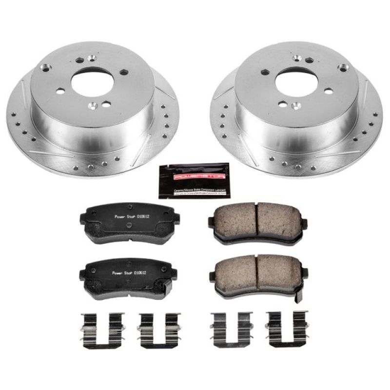 Power Stop 06-07 Hyundai Accent Rear Z23 Evolution Sport Brake Kit-Brake Kits - Performance D&S-Grocery Getter Performance