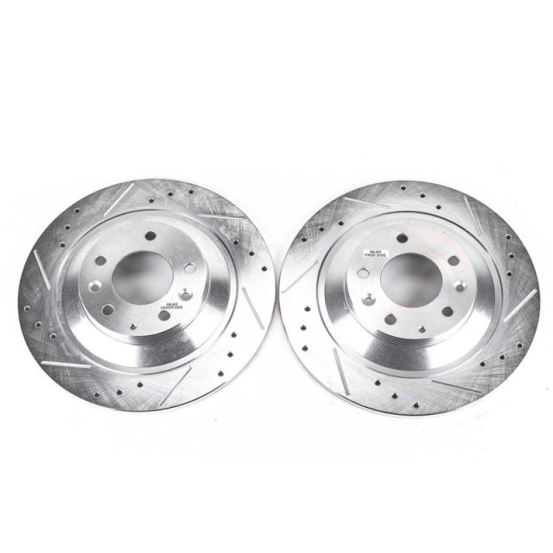 Power Stop 06-07 Mazda 6 Rear Evolution Drilled & Slotted Rotors - Pair-Brake Rotors - Slot & Drilled-Grocery Getter Performance