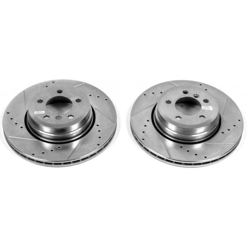 Power Stop 06-08 BMW 750i Rear Evolution Drilled & Slotted Rotors - Pair-Brake Rotors - Slot & Drilled-Grocery Getter Performance