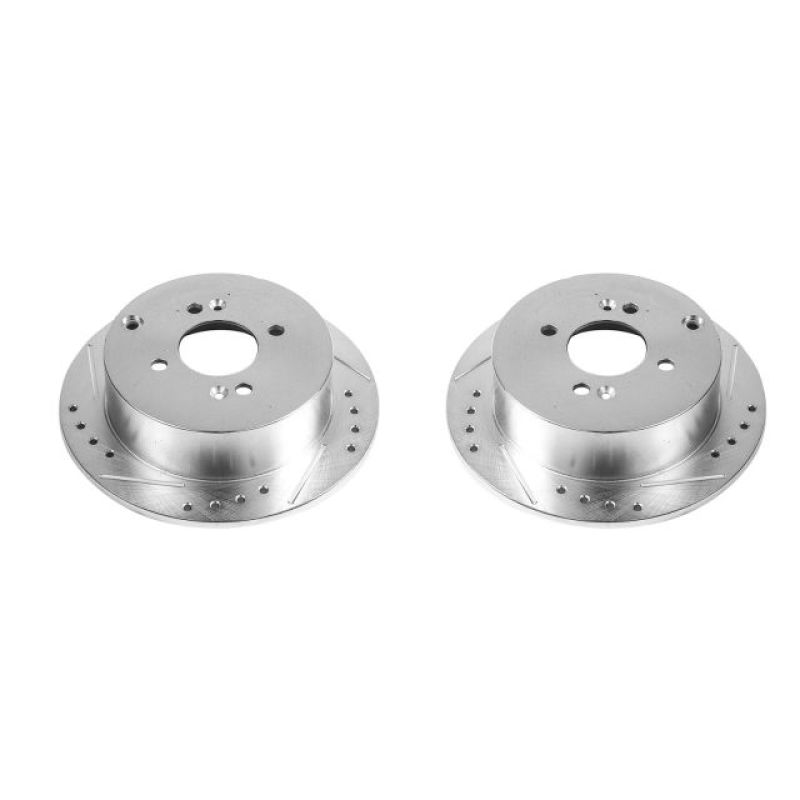 Power Stop 06-08 Hyundai Accent Rear Evolution Drilled & Slotted Rotors - Pair-Brake Rotors - Slot & Drilled-Grocery Getter Performance