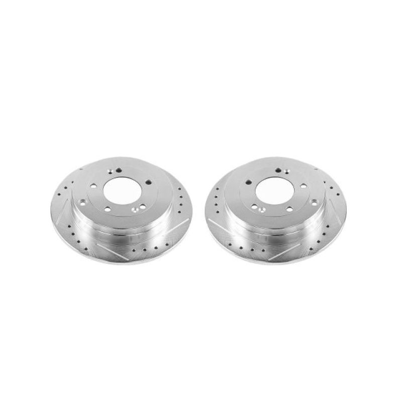 Power Stop 06-09 Hyundai Azera Rear Evolution Drilled & Slotted Rotors - Pair-Brake Rotors - Slot & Drilled-Grocery Getter Performance