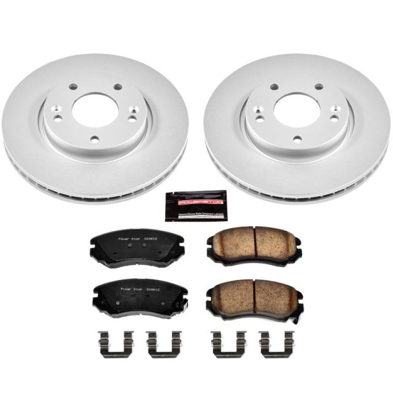 Power Stop 06-10 Hyundai Sonata Front Z17 Evolution Geomet Coated Brake Kit-Brake Kits - Performance Blank-Grocery Getter Performance