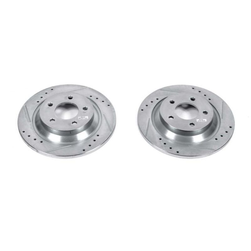 Power Stop 06-10 Mazda 5 Rear Evolution Drilled & Slotted Rotors - Pair-Brake Rotors - Slot & Drilled-Grocery Getter Performance