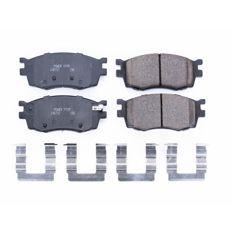 Power Stop 06-11 Hyundai Accent Front Z17 Evolution Ceramic Brake Pads w/Hardware-Brake Pads - OE-Grocery Getter Performance