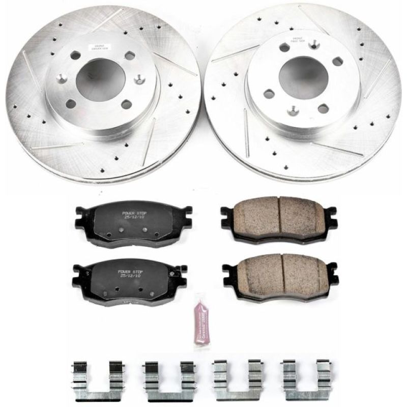 Power Stop 06-11 Hyundai Accent Front Z23 Evolution Sport Brake Kit-Brake Kits - Performance D&S-Grocery Getter Performance