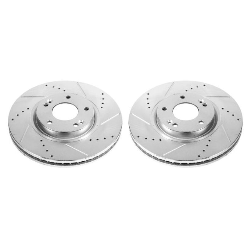 Power Stop 06-11 Hyundai Azera Front Evolution Drilled & Slotted Rotors - Pair-Brake Rotors - Slot & Drilled-Grocery Getter Performance
