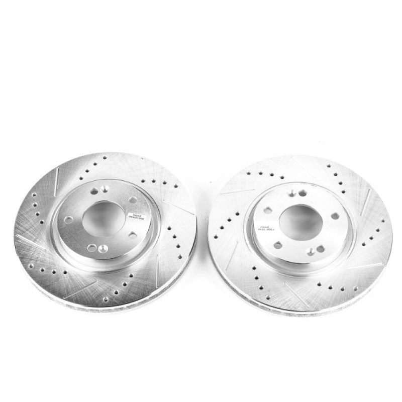 Power Stop 06-15 Hyundai Sonata Front Evolution Drilled & Slotted Rotors - Pair-Brake Rotors - Slot & Drilled-Grocery Getter Performance