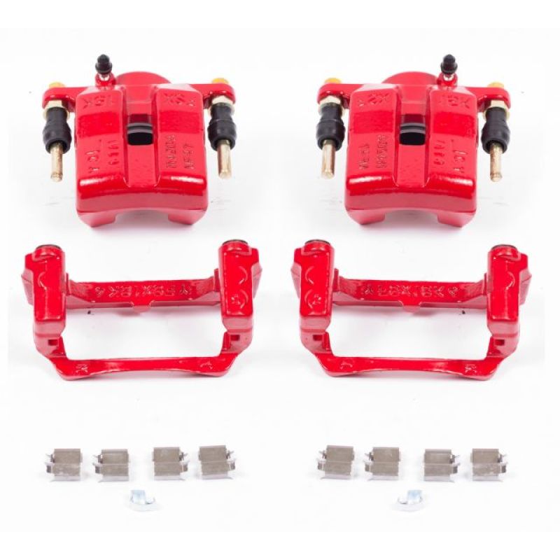 Power Stop 06-15 Mazda MX-5 Miata Front Red Calipers w/Brackets - Pair-Brake Calipers - Perf-Grocery Getter Performance