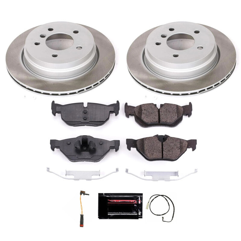 Power Stop 07-08 BMW 328xi Rear Semi-Coated Rotor Kit-Brake Kits - Performance Blank-Grocery Getter Performance