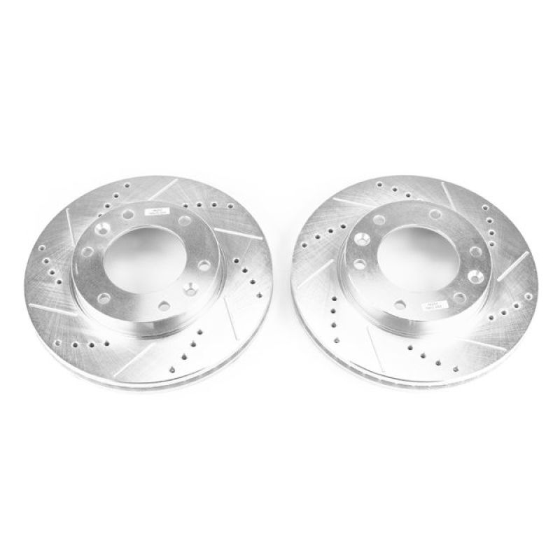 Power Stop 07-08 Hyundai Entourage Front Evolution Drilled & Slotted Rotors - Pair-Brake Rotors - Slot & Drilled-Grocery Getter Performance