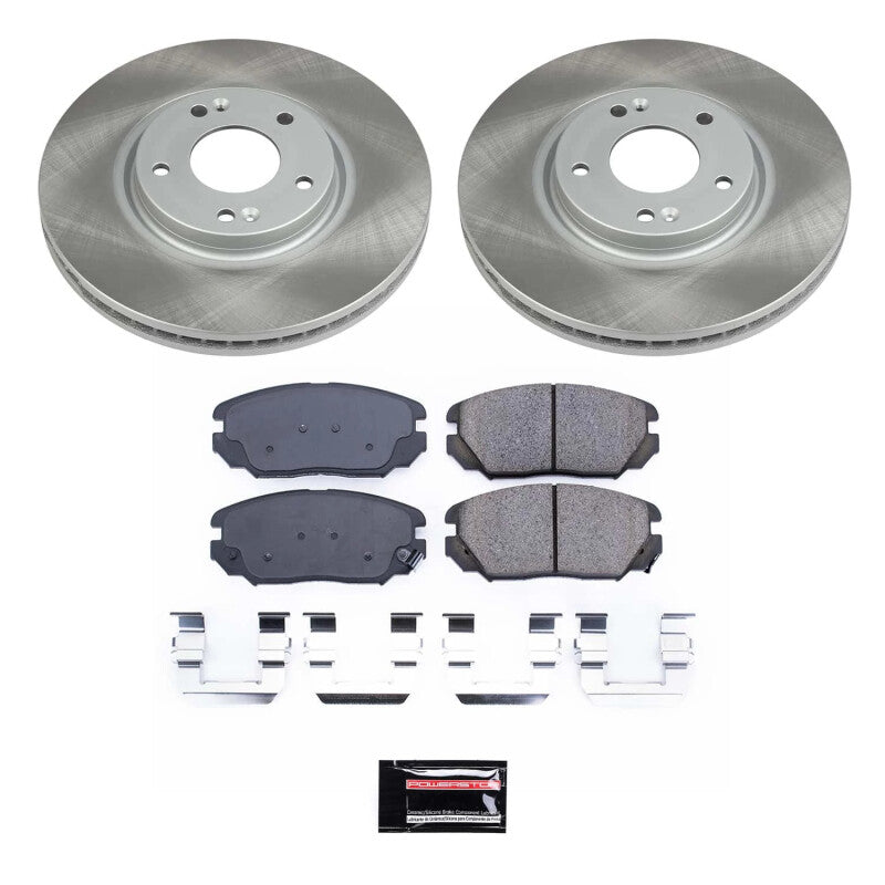 Power Stop 07-09 Kia Amanti Front Semi-Coated Rotor Kit-Brake Kits - Performance Blank-Grocery Getter Performance