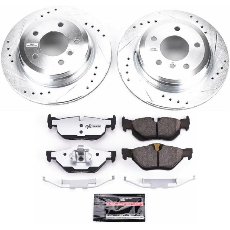 Power Stop 07-10 BMW 328i Rear Z26 Street Warrior Brake Kit-Brake Kits - Performance D&S-Grocery Getter Performance