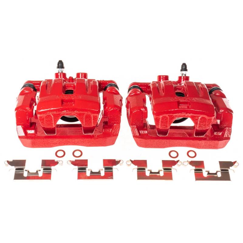 Power Stop 07-10 Ford Edge Rear Red Calipers w/Brackets - Pair-Brake Calipers - Perf-Grocery Getter Performance