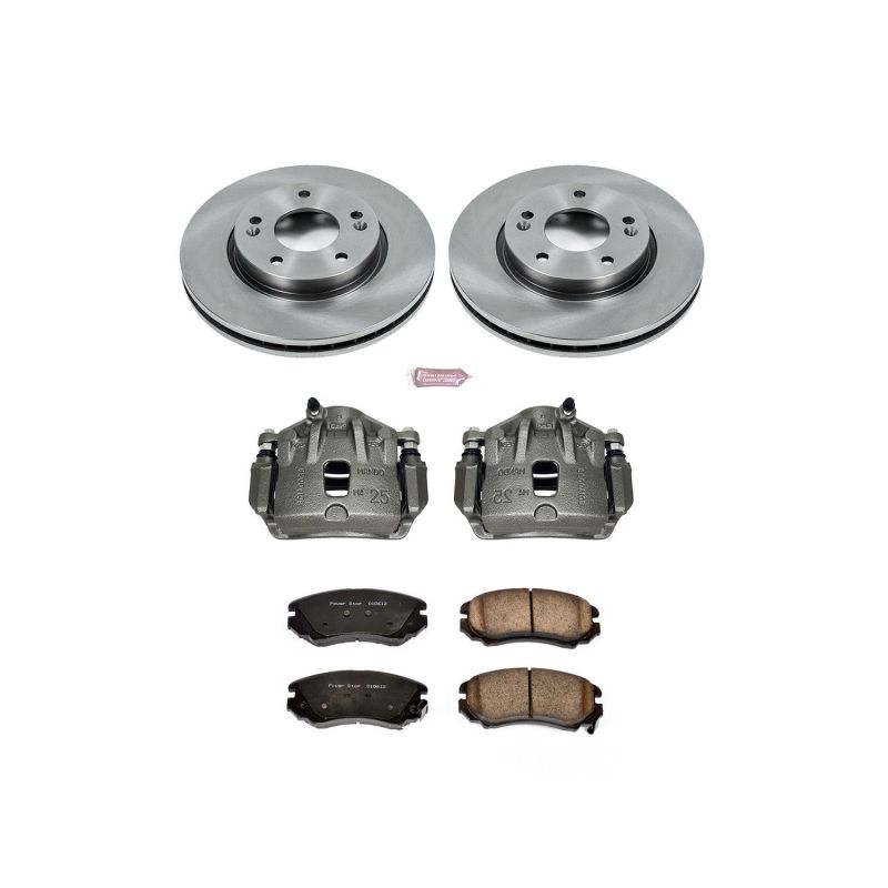 Power Stop 07-10 Hyundai Elantra Front Autospecialty Brake Kit w/Calipers-Brake Kits - OE-Grocery Getter Performance