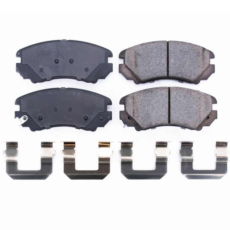 Power Stop 07-10 Hyundai Elantra Front Z17 Evolution Ceramic Brake Pads w/Hardware-Brake Pads - OE-Grocery Getter Performance