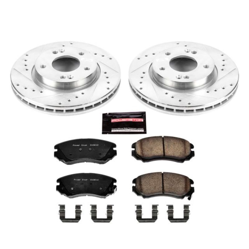 Power Stop 07-10 Hyundai Elantra Front Z23 Evolution Sport Brake Kit-Brake Kits - Performance D&S-Grocery Getter Performance