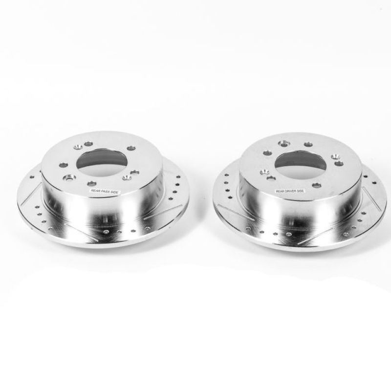 Power Stop 07-10 Hyundai Elantra Rear Evolution Drilled & Slotted Rotors - Pair-Brake Rotors - Slot & Drilled-Grocery Getter Performance
