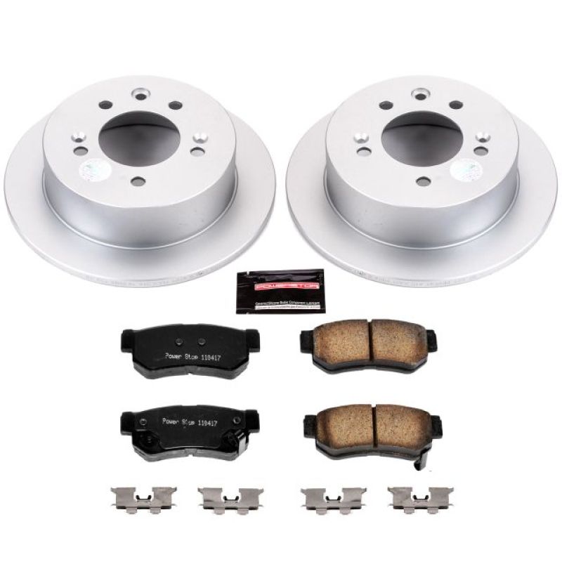 Power Stop 07-10 Hyundai Elantra Rear Z17 Evolution Geomet Coated Brake Kit-Brake Kits - Performance Blank-Grocery Getter Performance